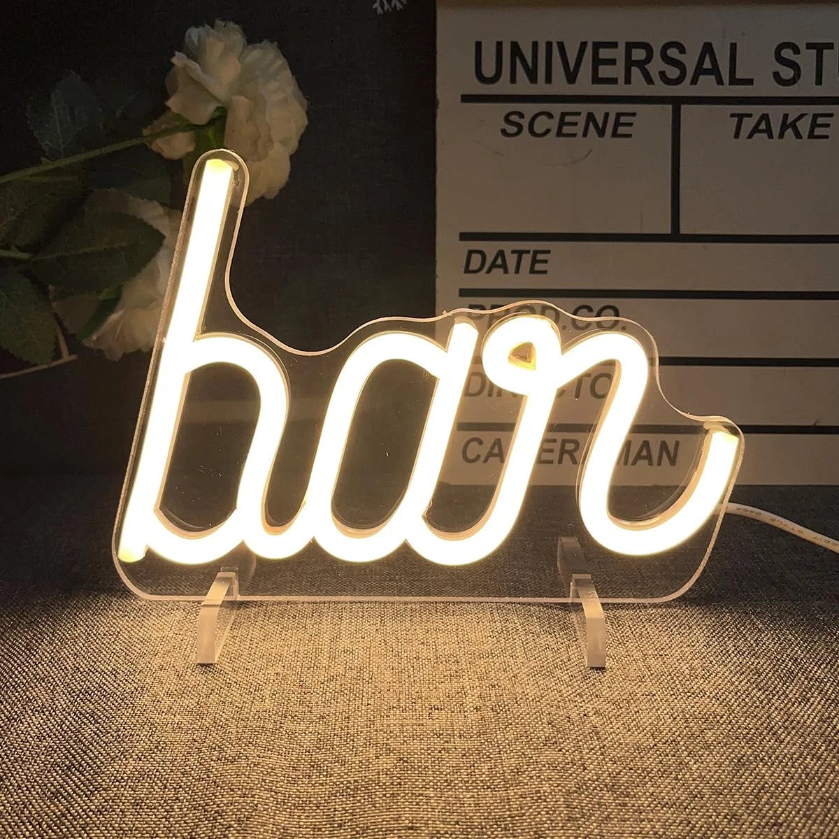 One Year Old Birthday Table Number Neon Sign Desk Lamp Night Light Wedding Letter LED Neon Sign Wedding Table Decorations