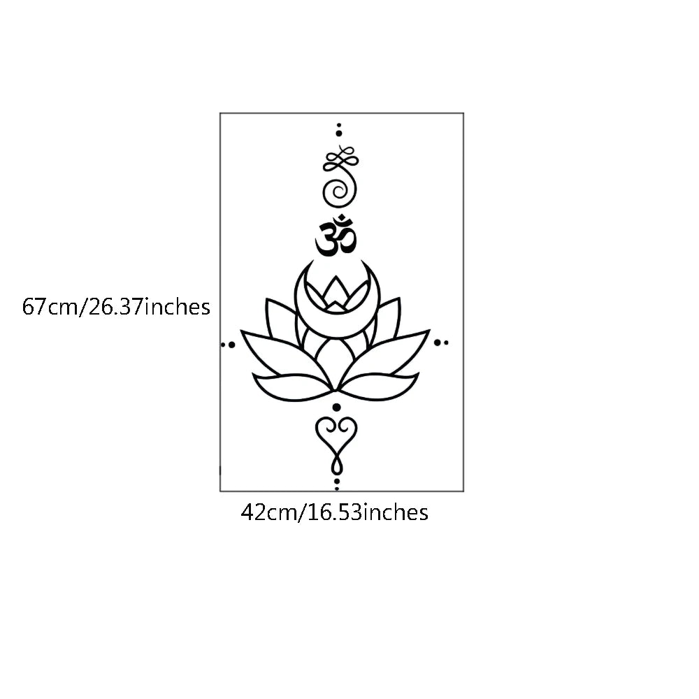 Lotus Flower Wall Decal with Om Symbol ,Yoga Vinyl Sticker, Spiritual Boho Wall Art for Meditation Room or Bedroom Decor