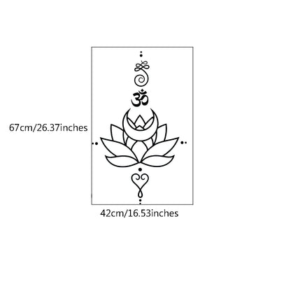 Lotus Flower Wall Decal with Om Symbol ,Yoga Vinyl Sticker, Spiritual Boho Wall Art for Meditation Room or Bedroom Decor
