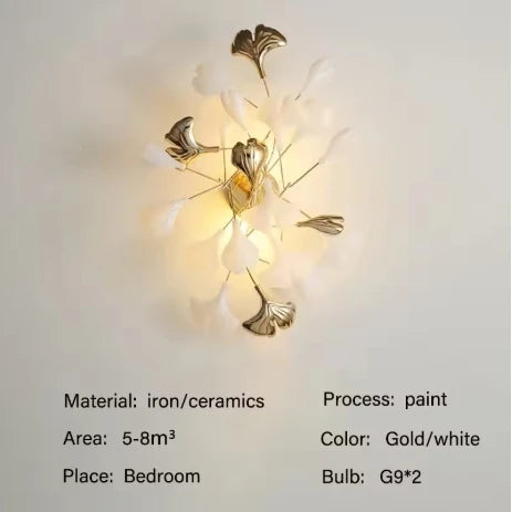 Luxury Ginkgo Led Chandeliers Living Dining Room Lighting Lustre Decor Pendant Lights Indoor Hotel Bar Hanging Lights Fixture