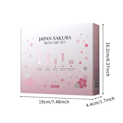 LAIKOU Sakura Kit Skin Care Sets Moisturizing and Reducing Fine Lines Cleansing Pore Product 5-Piece Korean Skincare Set