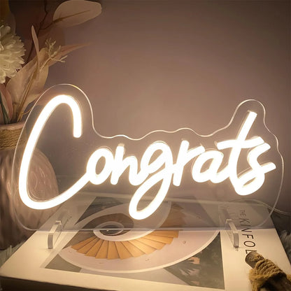 One Year Old Birthday Table Number Neon Sign Desk Lamp Night Light Wedding Letter LED Neon Sign Wedding Table Decorations