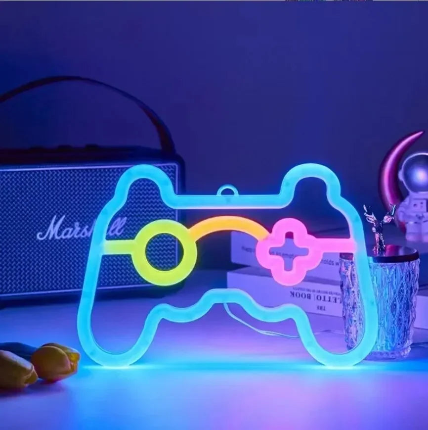 Gamepad Neon Sign for Gamer Room Wall Home Decoration Blue LED Night Light Playstation bar Game hall Lamp Cool Gifts