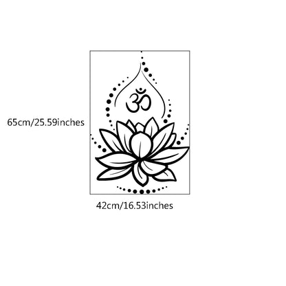 Lotus Flower Wall Decal with Om Symbol ,Yoga Vinyl Sticker, Spiritual Boho Wall Art for Meditation Room or Bedroom Decor
